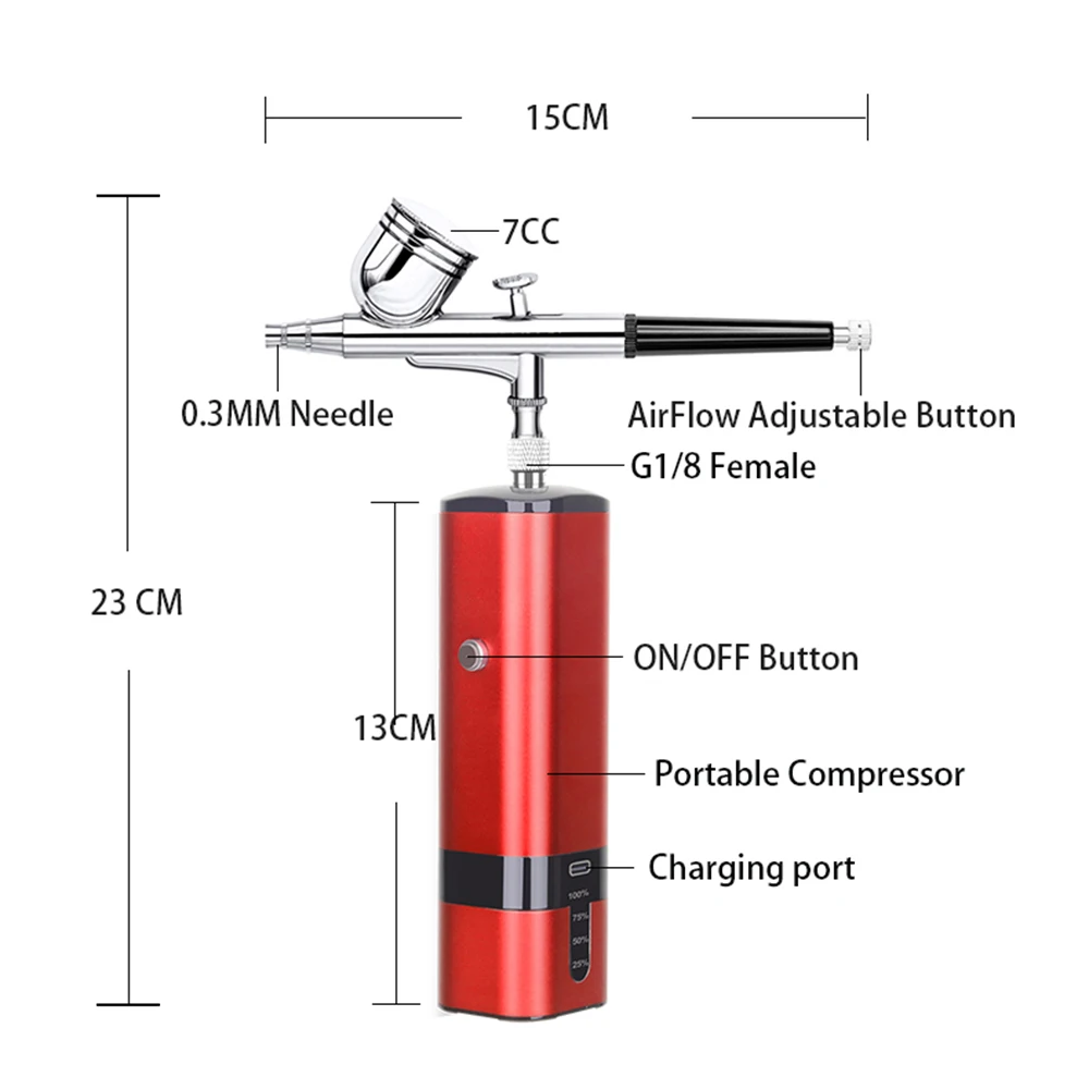 المهنية اللاسلكي البخاخة مجموعة ضواغط الجيب الصغيرة مع خرطوم سوبر هادئة عرض الطاقة الضباب ضباب البخاخ أداة تعمل بالهواء المضغوط #4