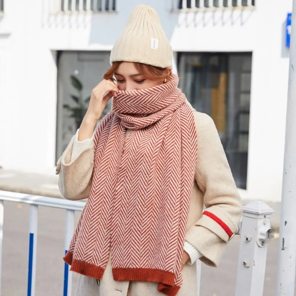 

Elegant Imitate Cashmere Wool Scarf Soft Warm Winter Cashmere Scarves Thicken Korean Style Long Shawl Girl