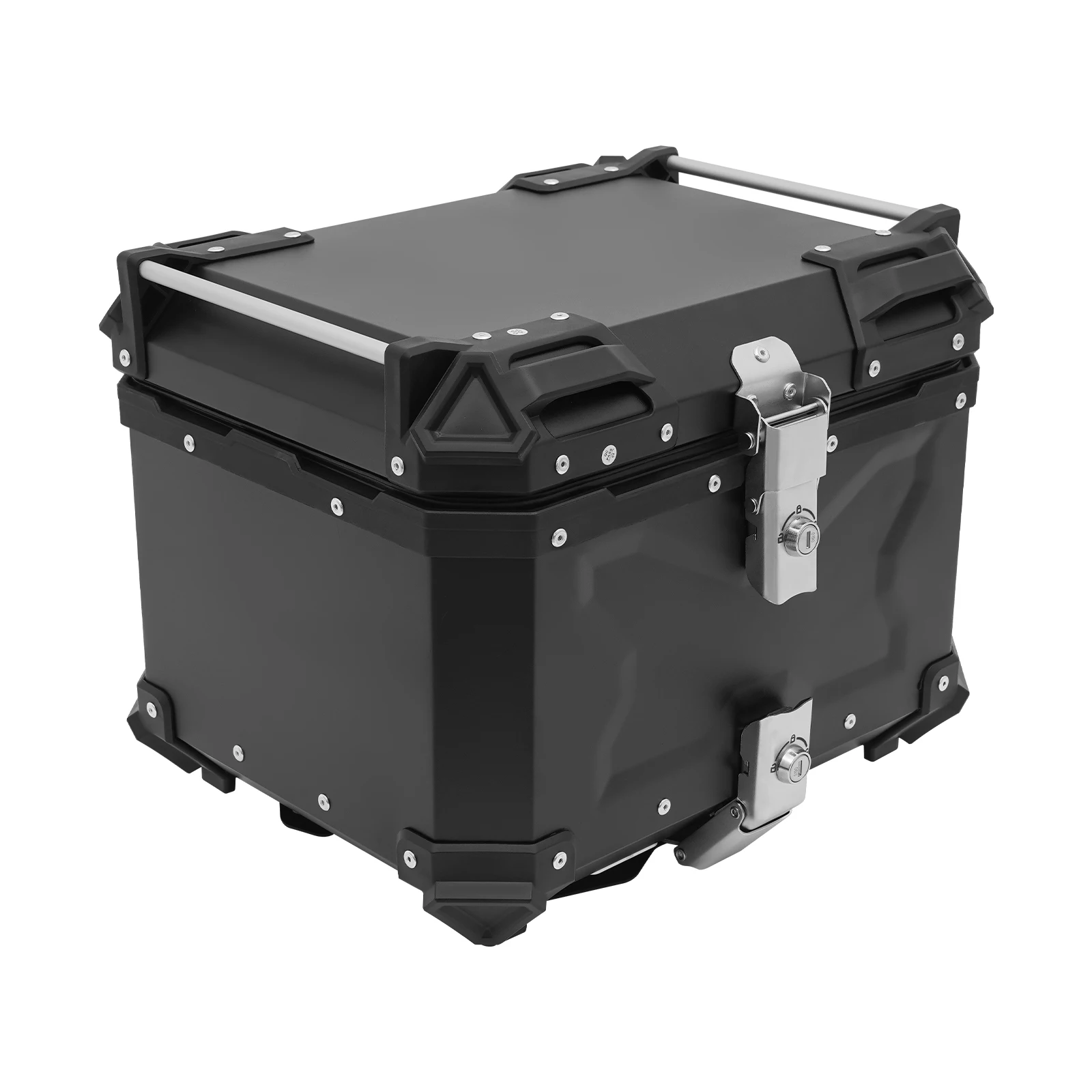 45L/55L/65L دراجة نارية مربع خلفي أسود معدن دراجة نارية جذع مربع خلفي دراجة نارية العلوي صندوق أمتعة قابل للقفل مع 2 مفتاح #3