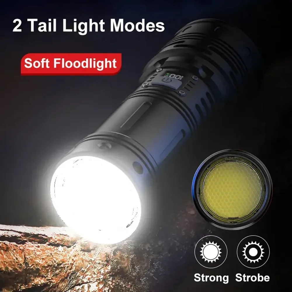 High Power LED Flashlight USB Rechargeable Tactical Torch Powerful Super Bright Lantern Zoom Aluminum Alloy Lamp 5 Modes Light