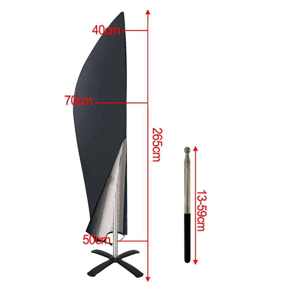 Waterproof 210D Oxford Patio Umbrella Cover For Outdoor Offset Banana Parasol Up To 7.5ft Square Garden Dust Protection Bag