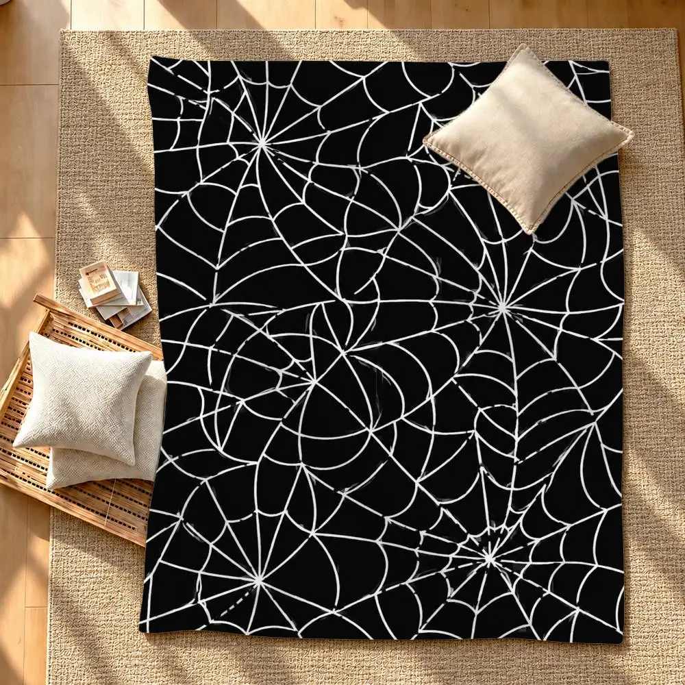 Pattern spider web Throw Soft Plush Flannel Pet Blanket, Home Decor Cover for Sofa, Bed, Trip & Picnic