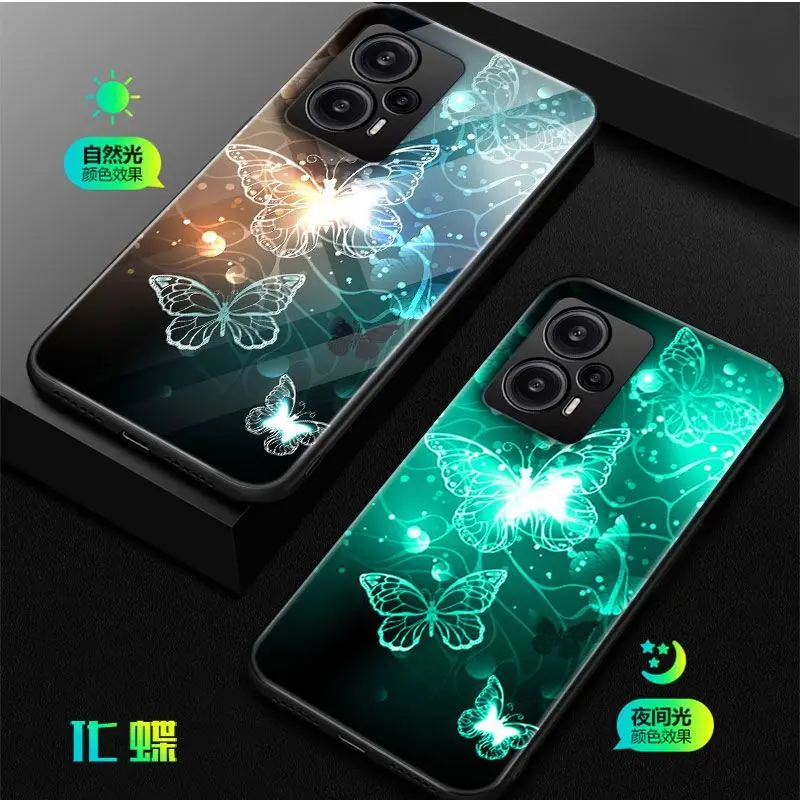 Luminous Tempered Glass Phone Case For Xiaomi Poco F5 Pro Cover For Xiaomi Poco F5 Case Cover Glowing in Dark