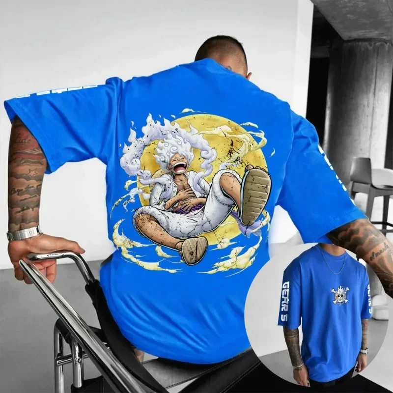 Kaos Grafis Resmi One Piece 2025, Item Trendi Terlaris, Model Longgar Unisex, Bahan Katun, Desain Anime Retro, Merchandise Bajak Laut Topi Jerami