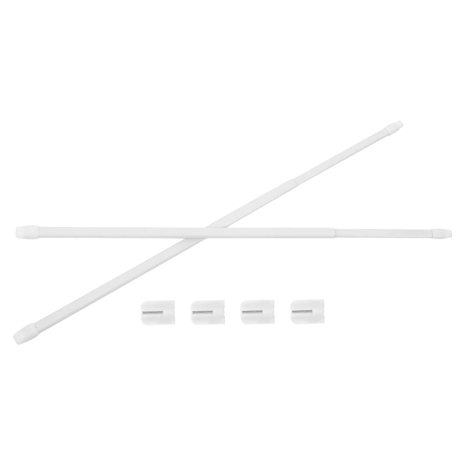 

1 set Telescopic Shower Curtain Rod Adjustable Extendable Tension Pole No Drill Installation Strong Various Sizes