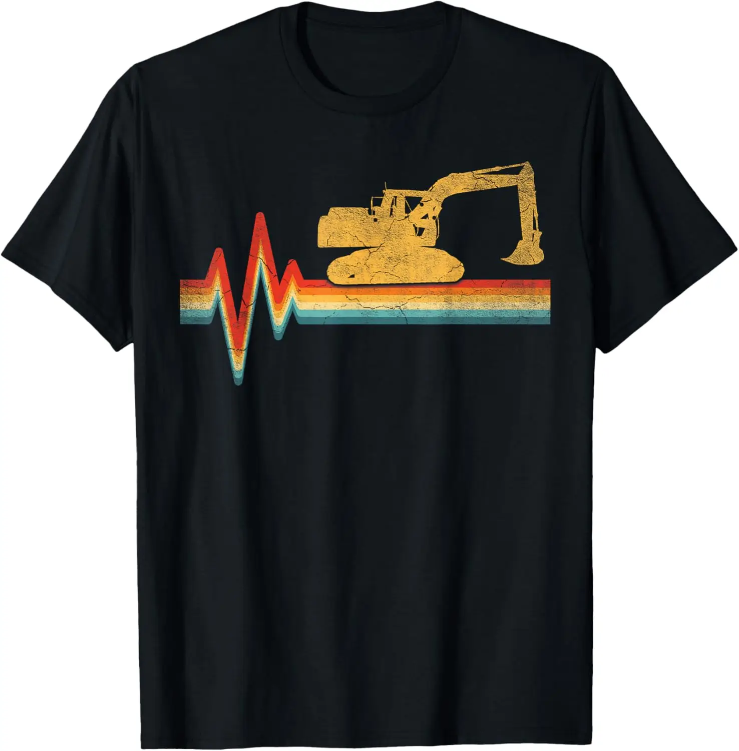 

Vintage Style Excavator Heartbeat Construction Machine T-Shirt