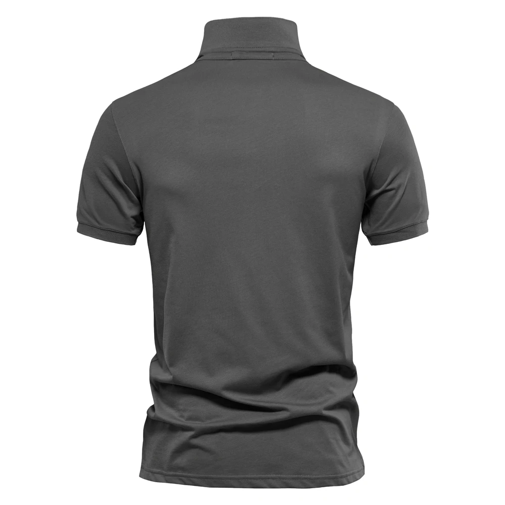 AIOPESON 100% Cotton Embroidery Lapel Men's Polo Shirts Solid Color Short Sleeve Polo Shirts for Men  Brand Social Polos Men