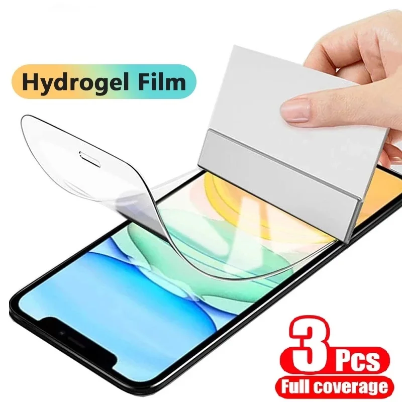 3 pçs película protetora de hidrogel para iphone 11 12 13 14 pro max protetor de tela para iphone xr x xs max 7 8 6 plus se 2020 filme