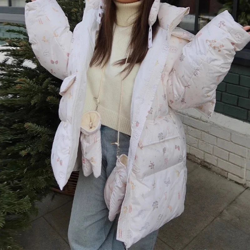 Women's Clothing 2025 Winter New Small Flower Oversized Bubble Sleeve Women's Coat Versatile