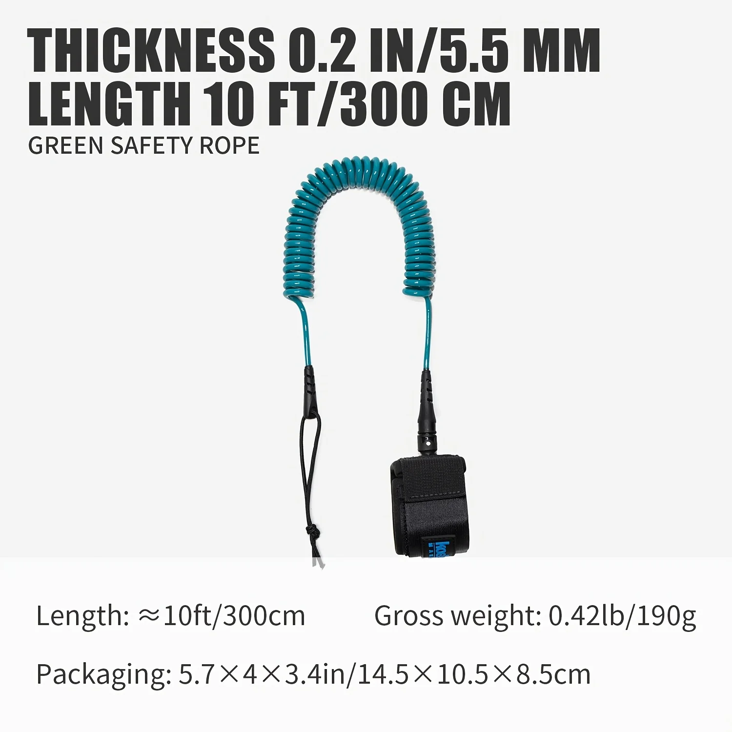 KOETSU SUP Paddle Board Leine 10FT 5,5 mm/0,22 Zoll TPU-Material Starkes Kabel mit Knöchel MAGIC TAPE Bequeme, sichere Passform – Detail 11