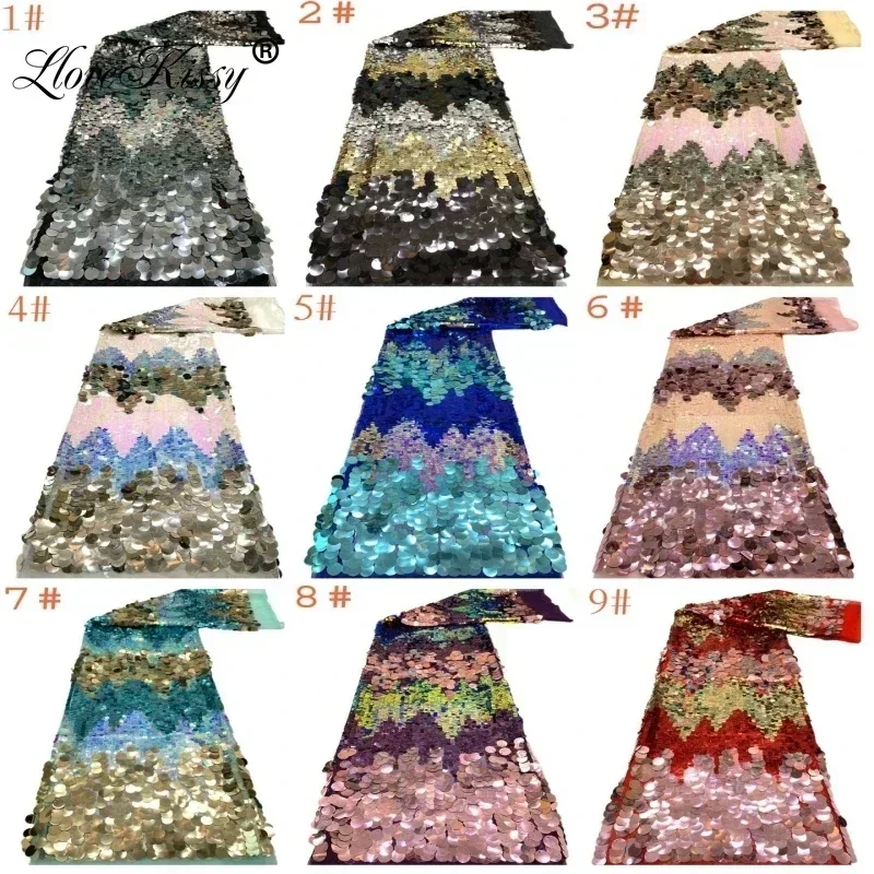 Spot Wholesale New Colorful Size Sequin Embroidery Glitter Fabric DIY Sewing Pants Skirts Camisoles Mesh Sequin FabricWide:125CM