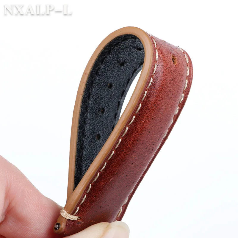 Pulseira De Relógio De Couro Genuíno, Liberação Rápida, Pulseira De Couro De Óleo, Fecho De Borboleta, Pulseira De Costura Artesanal, 20mm, 22mm, 24mm