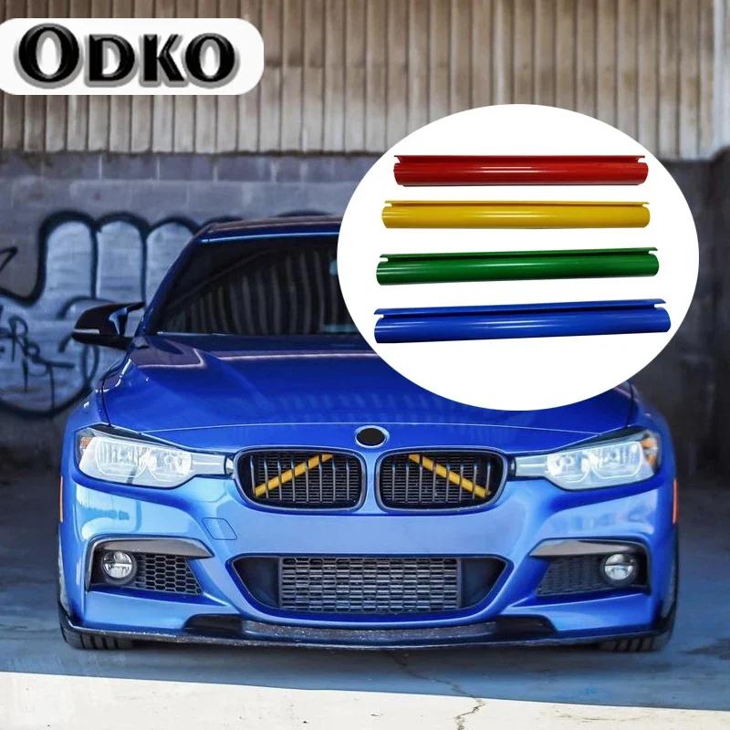 2Pcs Front Grille Trim Strips Cover Frame Stickers For BMW F10 E60 F30 F32 F20 F22 F06 F02 F25 F26 G20 1 2 3 4 5 6 7 Series view 2
