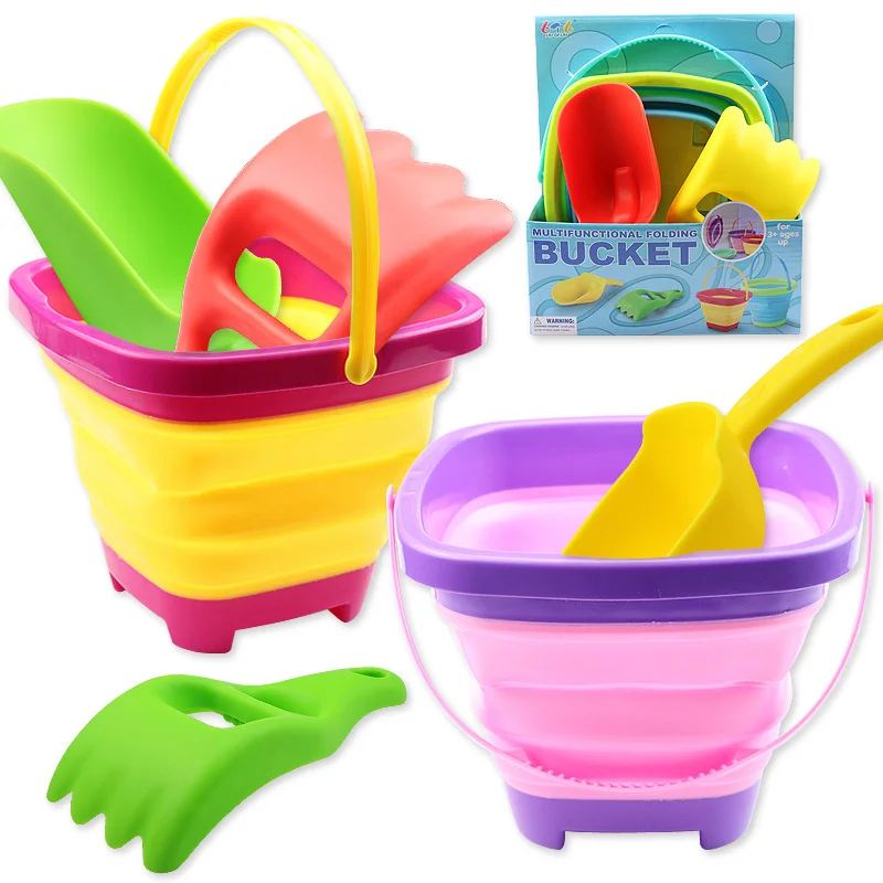 Beach Bucket Sand Toy for Kids,Foldable Sand Bucket Sand Box Toy Girls Portable Travelling Sand Bucket Toddlers Camping Gear Toy