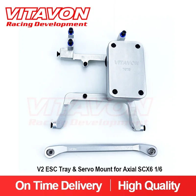 VITAVON CNC Alu7075 V2 ESC Tray & Servo Mount for Axial SCX6 Jeep Wrangler Trail Honcho 1/6