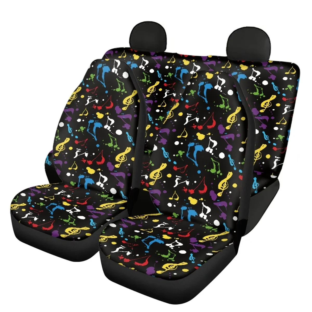 

Musical Note Design Car Seat Covers Elastic Remove Auto Seat Cover 4pcs Full Set Front&Back Vehicle Seat Cushion Cover Durable