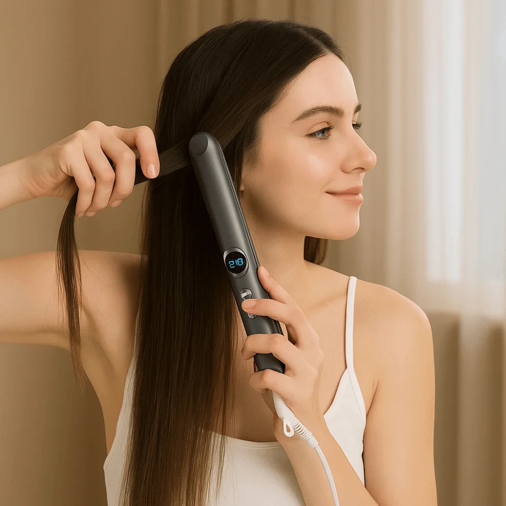 

Керамические пластины, выпрямитель с отрицательными ионами, быстрый нагрев, 12-уровневый контроль температуры, зажим для выпрямления доски, двойного назначения