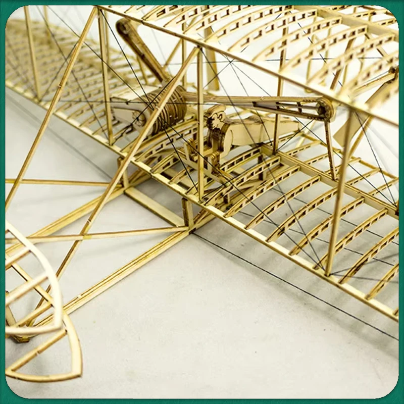 3D Wooden Puzzles Airplanes DIY Wright Brothers Flyer Laser Cut Balsa Wood Model Aircraft  Plane Gift for Adults Teens
