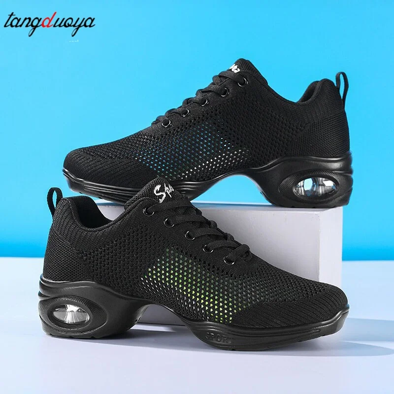 New Soft Outsole Breath Dance Shoes Women Sports Feature Dance Sneakers Jazz Hip Hop Shoes Woman Dancing Shoes Ladies Sneakers view 6