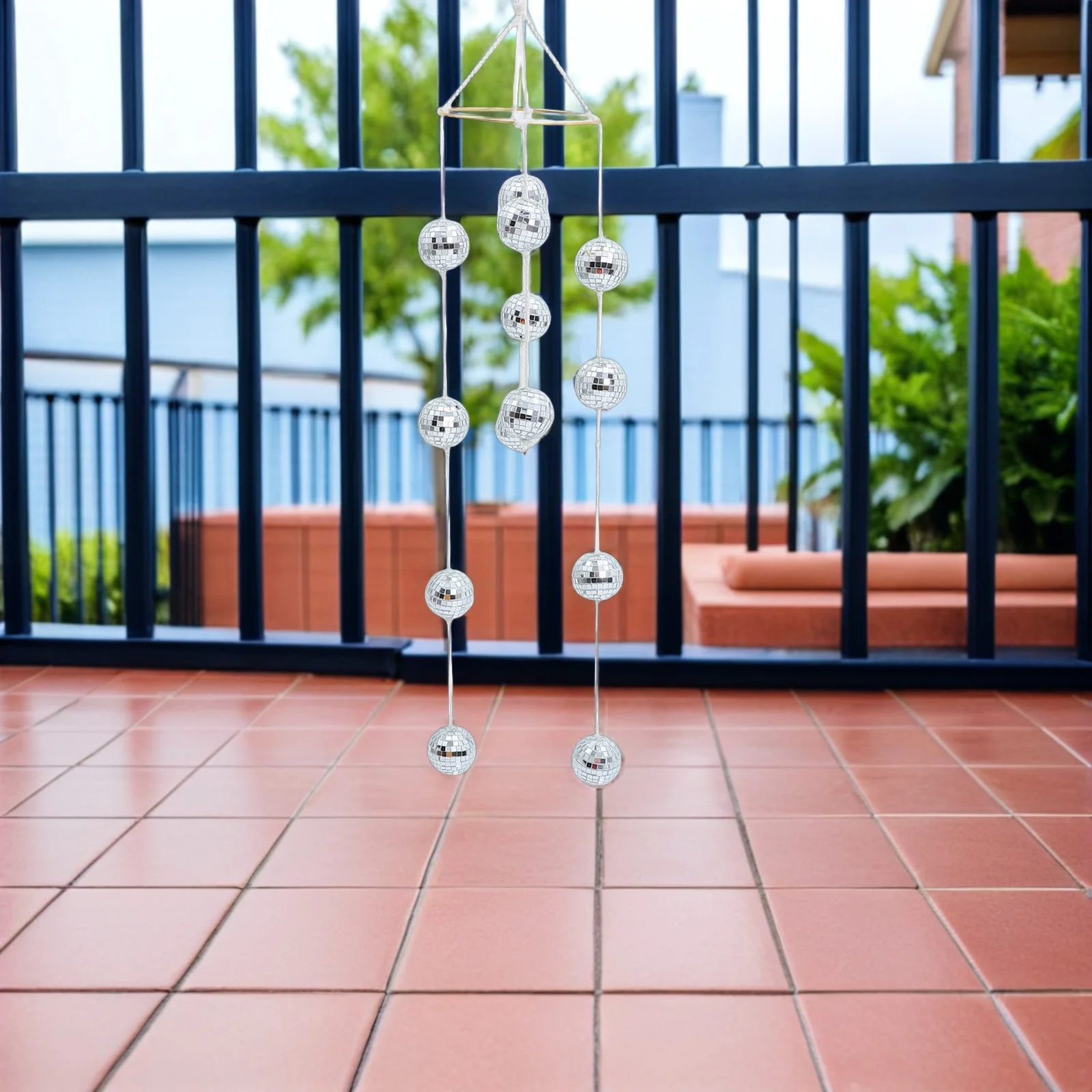 

Disco Ball Wind Chime Hanging Decoration Mirrored Disco Balls Light Weight Easy Install Sturdy Finish Year Round Beauty