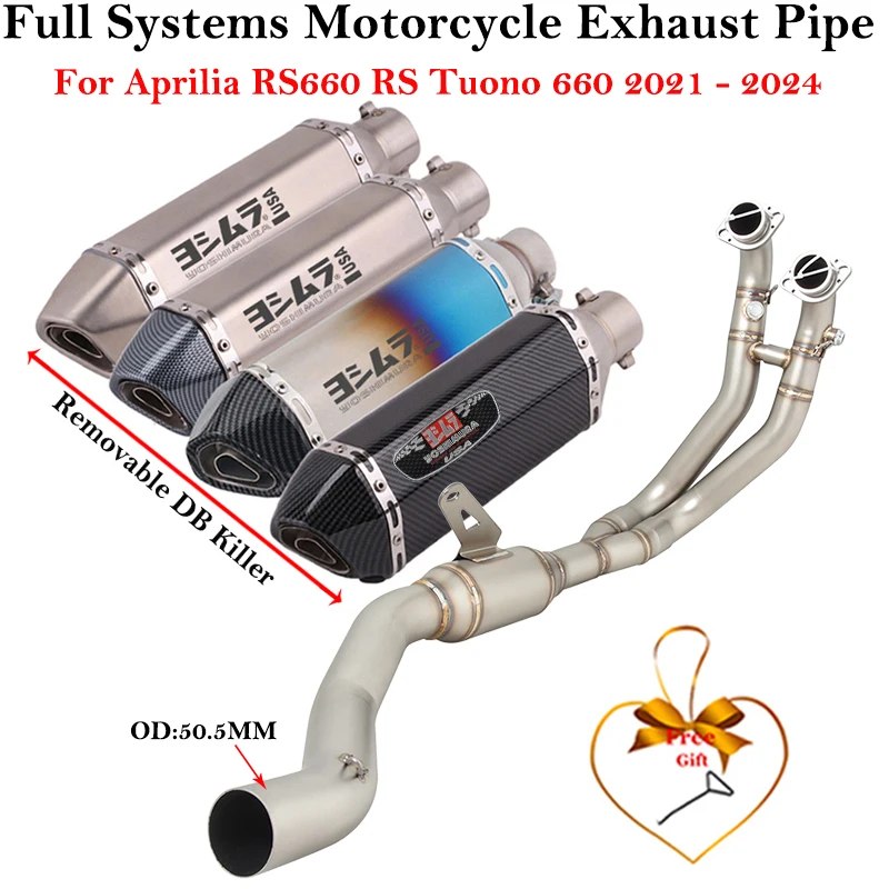 

Slip On For Aprllia RS660 RS Tuono 660 2021 - 2023 Motorcycle Exhaust Escape System Modified Front Link Pipe Muffler DB Killer