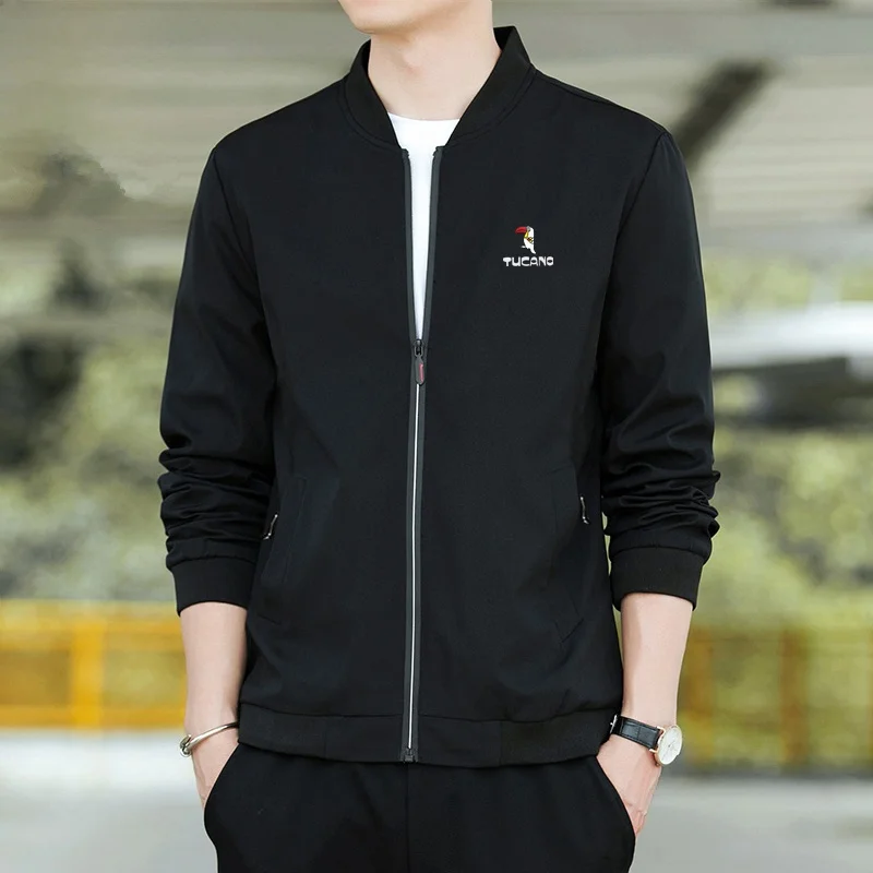 

TUCANO Men's Stand Collar Jaet Casual Versatile Workwear Outerwear Spring Autumn Faionable Spor Polyester Long Sve Z...