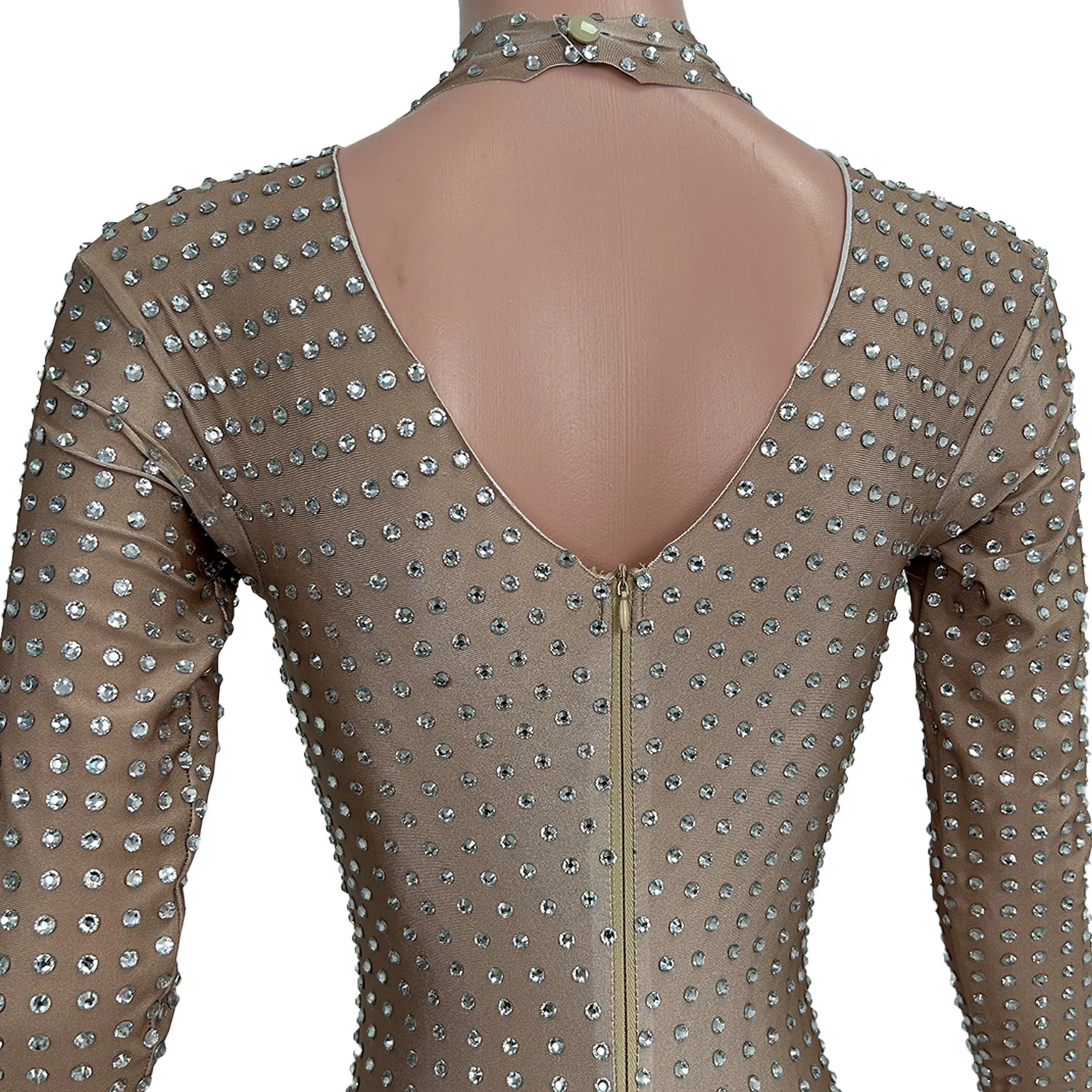 Sparkly Full Rhinestones Tight Fitting Jumpsuit Women Sexy Dance Stretchy Performance Costume Night Party Stage Wear Paiduilku