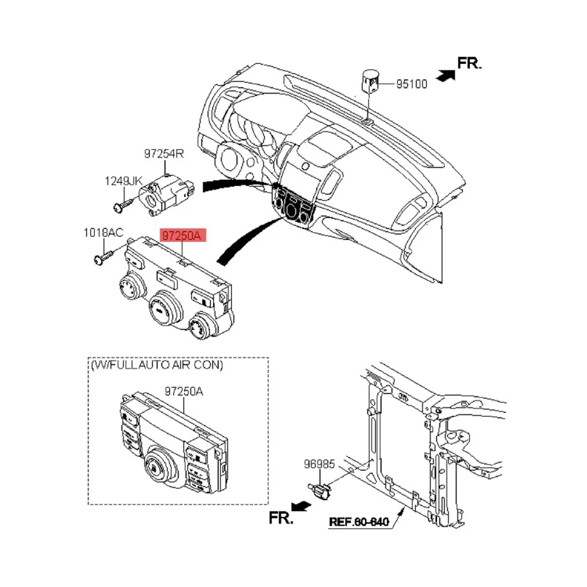 97250-1X510 97159-1X000 Car Air Conditioning Switch Panel Making A/C Adjustment Knob for Forte Cerato