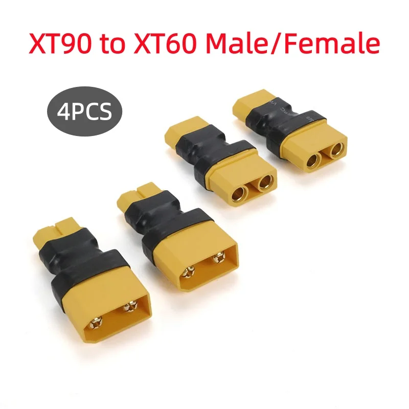 4 Stück XT60 zu XT90 Adapter Stecker/Buchse Konvertierungsstecker für RC Lipo Akku Drohnenteile