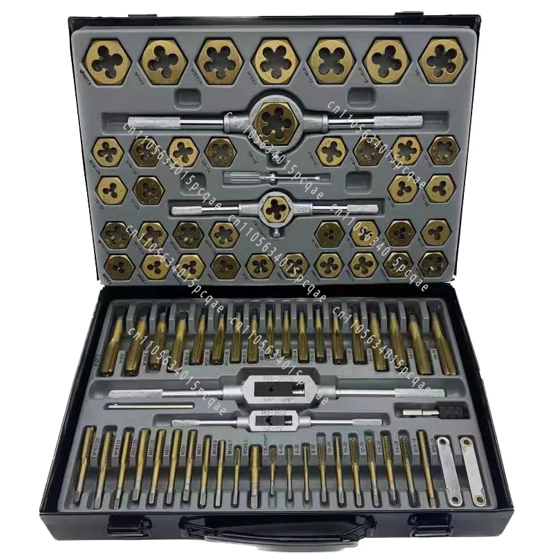 Thread Tapping and Cutting with Metric and Imperial Sizes 86-Piece Professional Tap and Die Set for Steel Screw