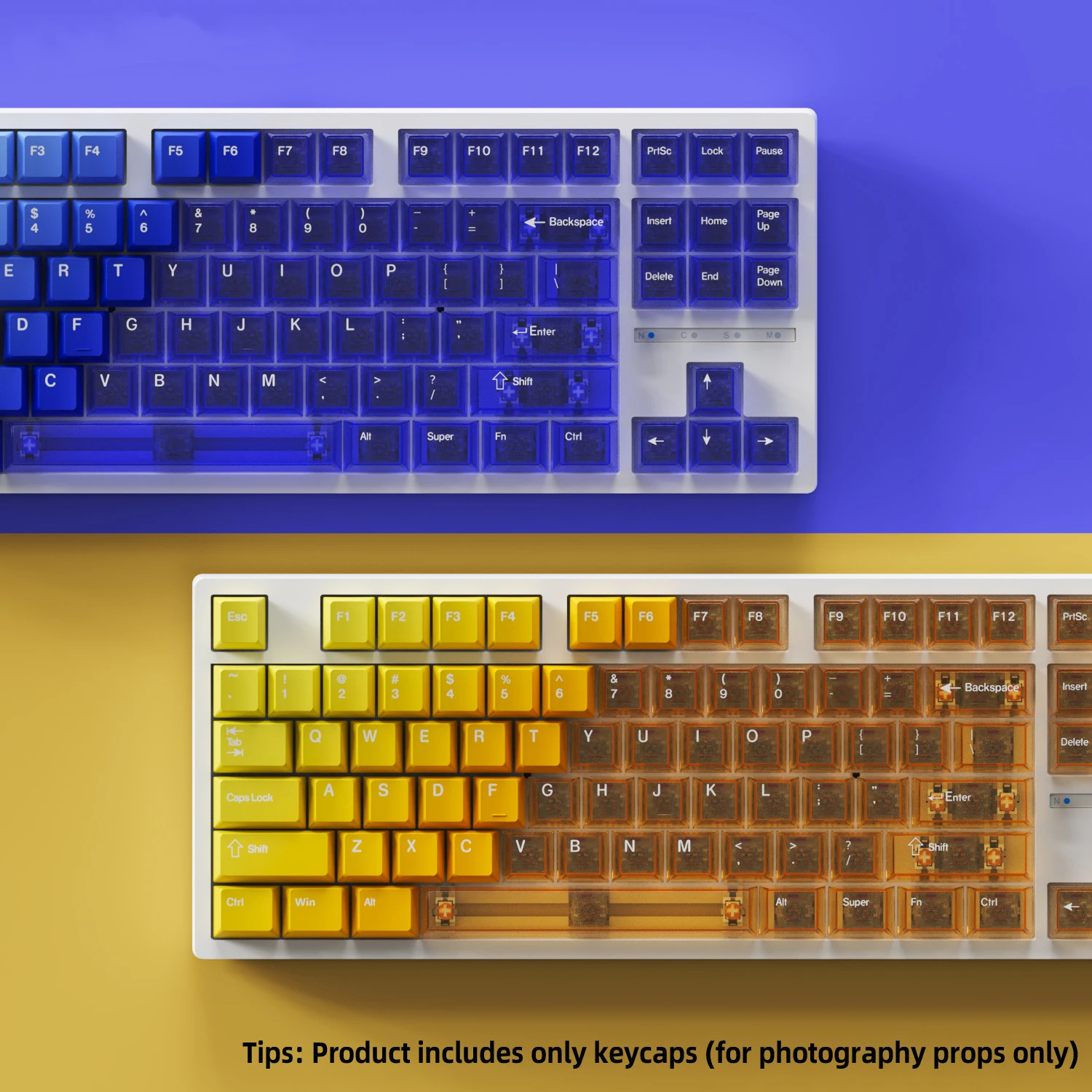 

Прозрачные колпачки для клавиш, 164 клавиши, материал PBT+PC, профиль Cherry, DYE-SUB, персонализированные колпачки для механической клавиатуры Cherry MX Switch