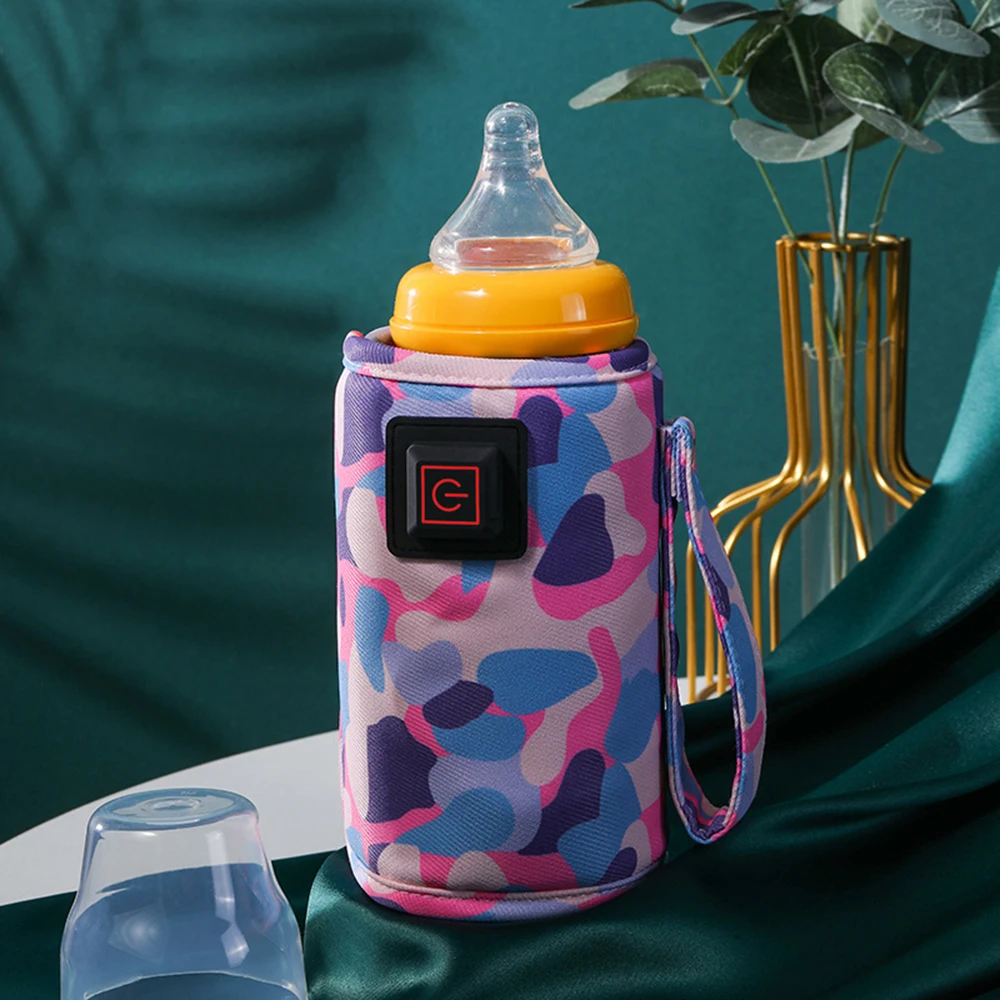 USB Baby Nursing Bottle Heater Portable Milk Bottle Insulation Sleeve Outdoor Winter Milk Thermostat Heating Bag for Home Travel