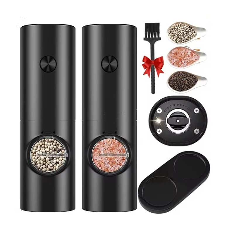 Rechargeable Electric Pepper Grinder Salt And Pepper Mills With LED Light Adjustable Coarseness Mills USB Charging Spice Grinde