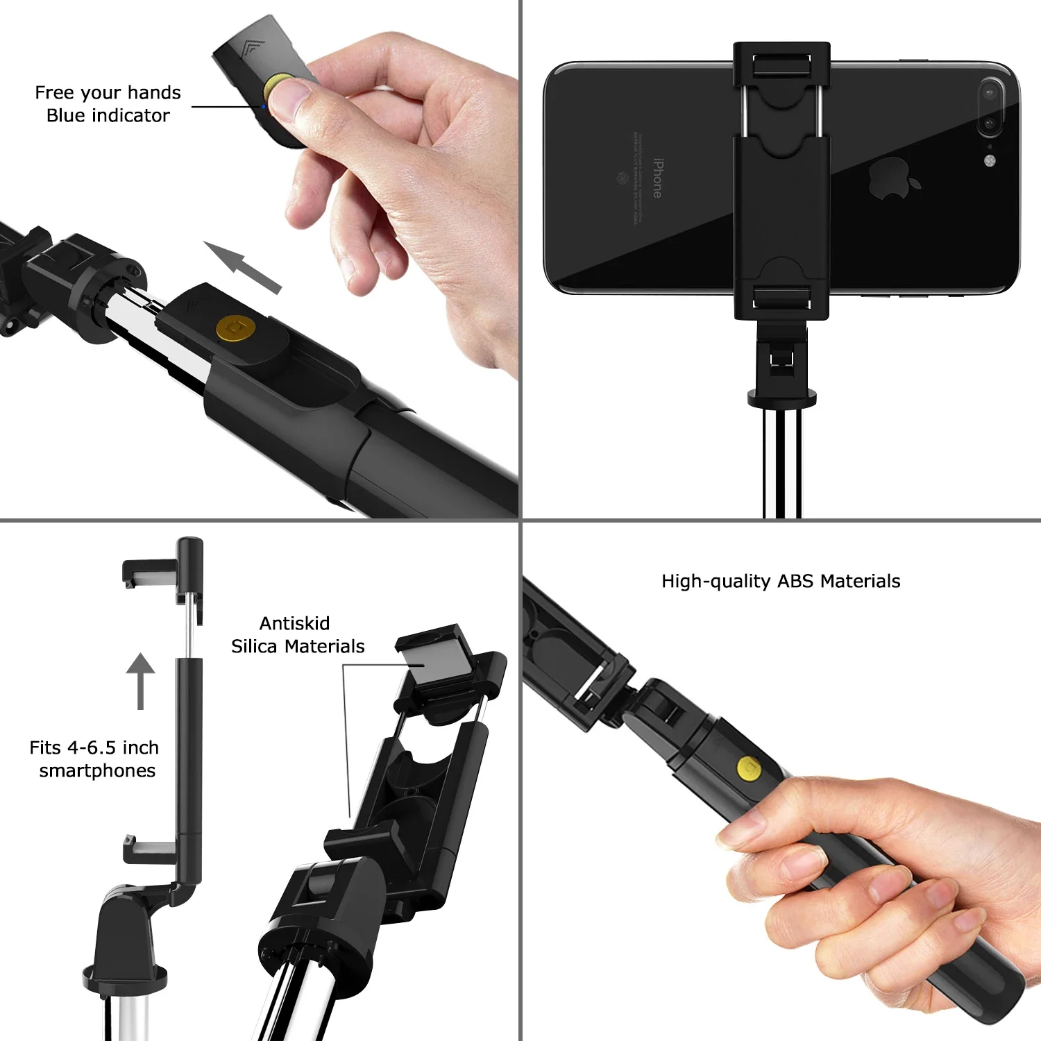 2024 New Foldable Wireless Bluetooth Selfie Stick Tripod with Bluetooth Shutter Stainless Steel Monopod All Phone for iPhone 15