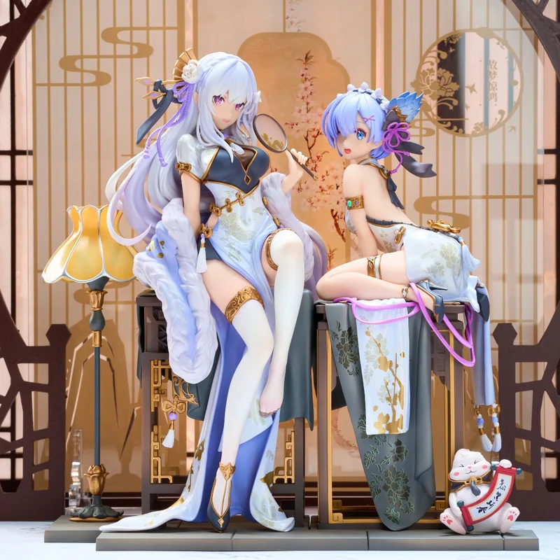 

Emilia Rem From Scratch Another World Cheongsam Figure Model Toy Miniature Elegant Beauty Series Action Figure Table Ornament