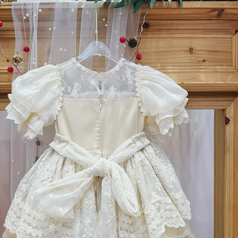 3-8years Summer New Arrivals Girls\' Court Style Lolita Christmas Children\'s Birthday Dress Lace Strap Fluffy Princess Dress Up