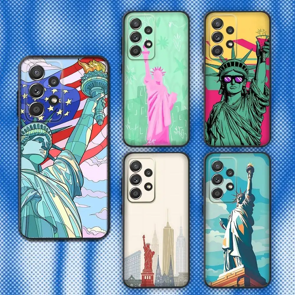 

Statue of Liberty New York Phone Case For Samsung S25,S24,S21,S22,S23,S30,Ultra,S20,Plus,Fe,Lite,Note,10,9,5G Black Cover