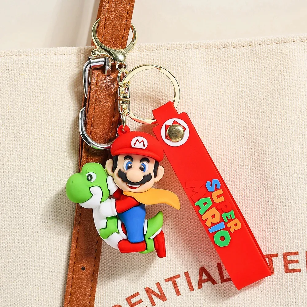 Llavero de One Piece 2026, Nuevo Super Mario Bros, Figura de Anime, Luigi, Yoshi, Bowser Jr, Decoración para Coche, Colgante para Mochila, Accesorios para Niños