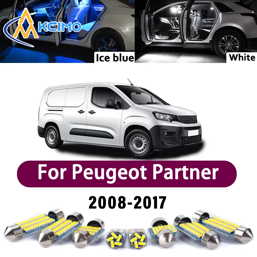 

Error Free LED Interior Light Kit for Peugeot Partner MK2 II 2008-2017 Premium Bright Dome Trunk Mirror Reading Lamps Canbus