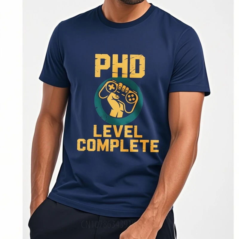 عادية الصيف المراهقين التي شيرت Phd مستوى كاملة أذرع التحكم في ألعاب الفيديو قصيرة الأكمام المطبوعة طاقم الرقبة تي شيرت استرخاء تي شيرت مجسم