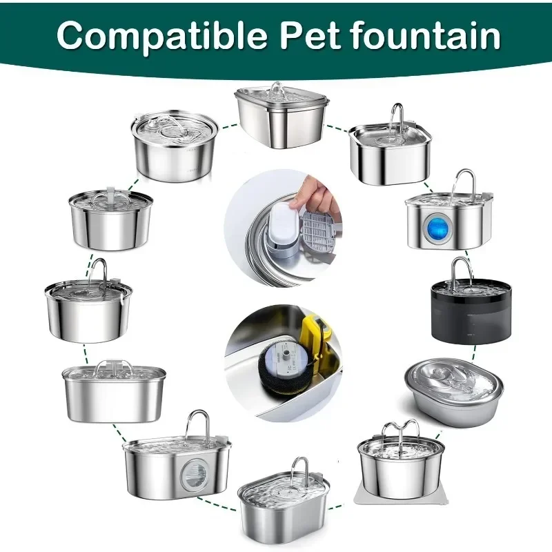 Pet / Cat Drinking Fountain Filters, 4pcs/6pcs/8pcs/12pcs Combo Pack. Ensures Clean, Fresh Water, Superior Filtration