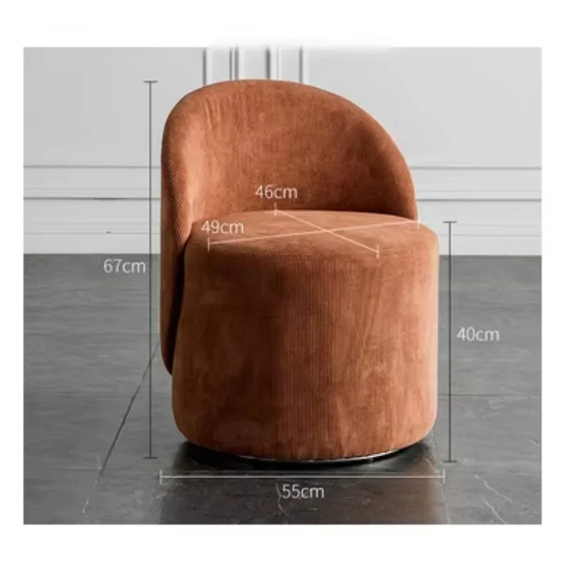 Nordic New Modern Makeup Stool Rotating Dressing Chair Bedroom Light Luxury Back Stool Home Living Room Small Apartment Chair