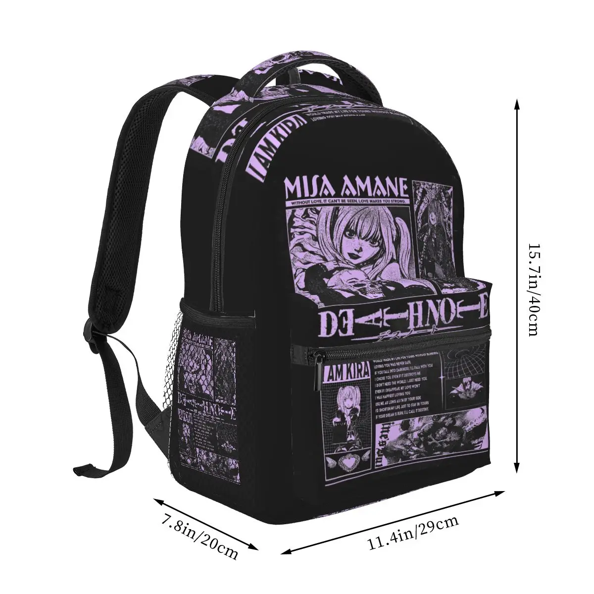 Death Note Misa Anime Backpacks Boys Girls Bookbag Students School Bags Cartoon Kids Rucksack Shoulder Bag Large Capacity