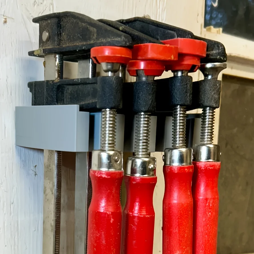 Soporte de pared, abrazadera tipo F Bessey — Impresión 3D, herramienta de organización para estudio en casa, estante de almacenamiento, ahorro de espacio