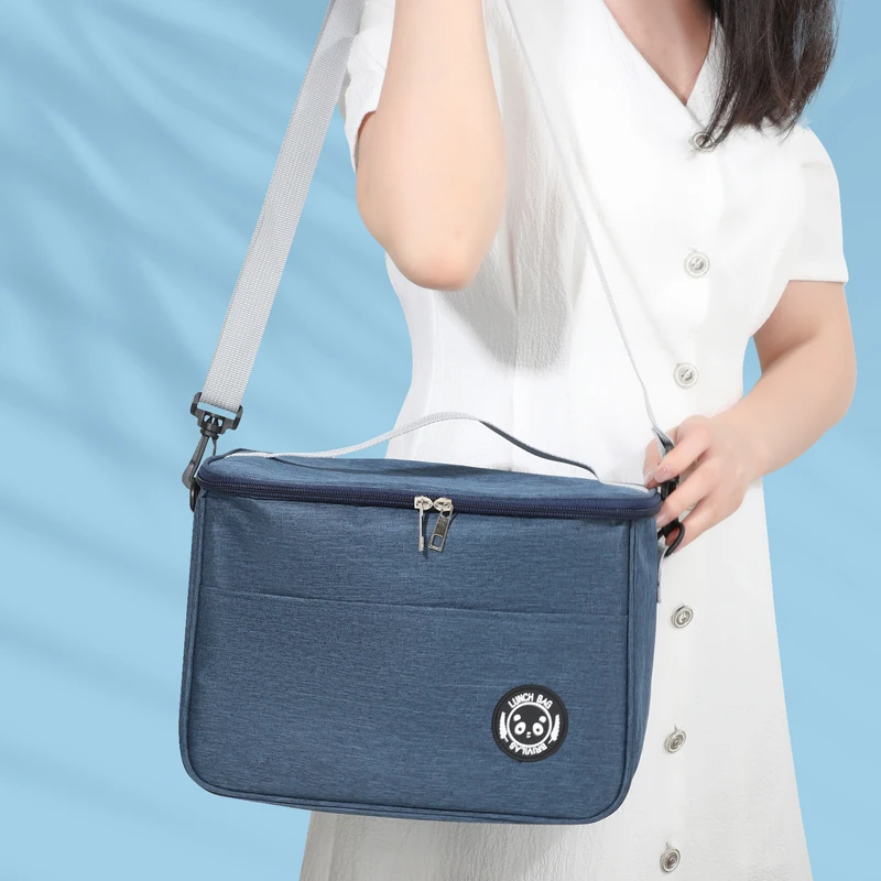 

Medium Size hand-held with shoulder strap insulated bag, lunch box bag, student thickened waterproof lunch bag。-zmt