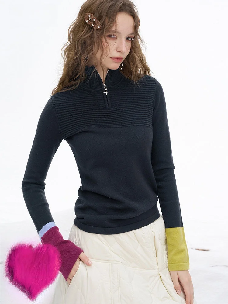 

Slim Fit High Collar Knitwear Women's Base Layer irt Egg Retro Colion Elf Sa Casual Sle Long Sve Winter