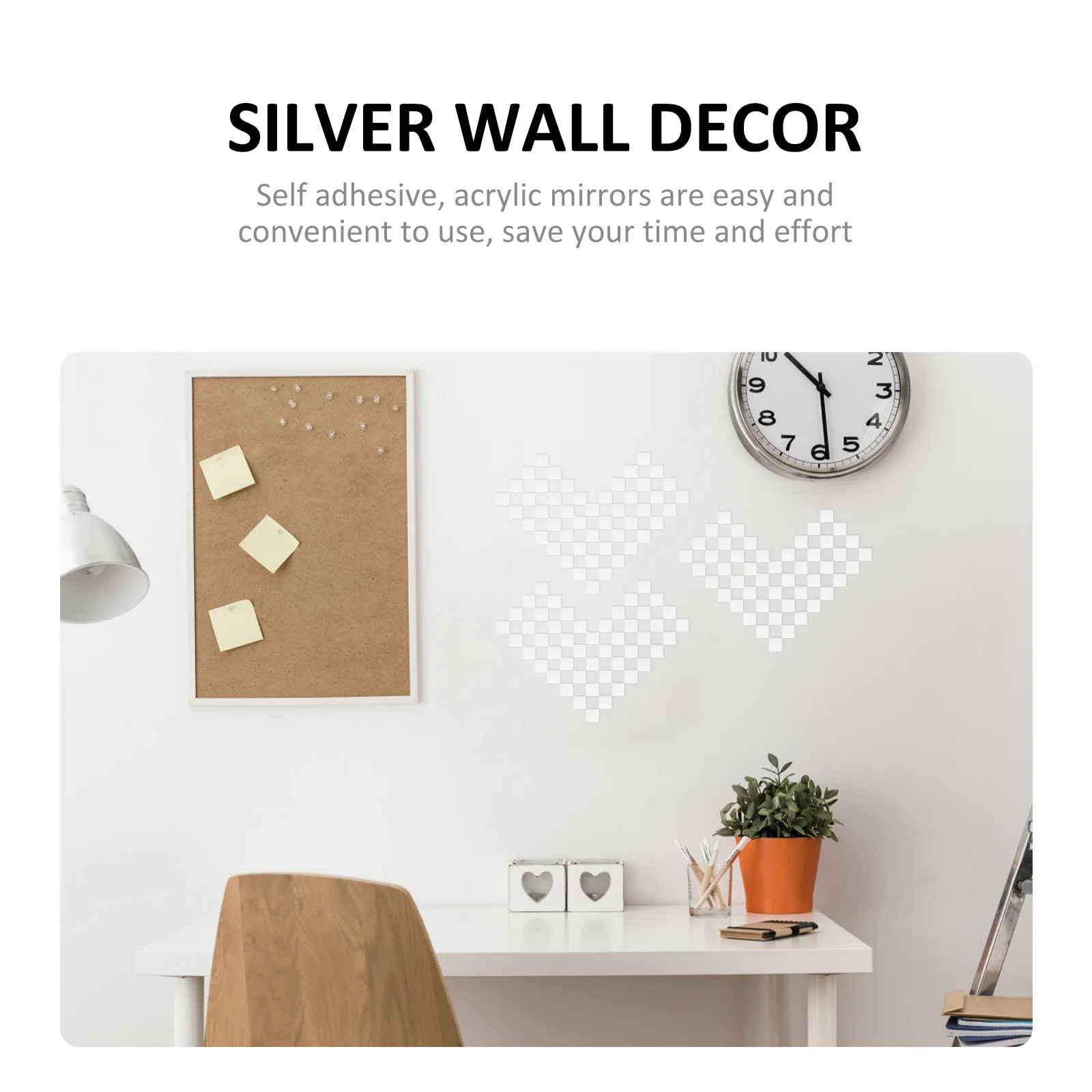 

30Pcs Mini Mirror Sheets Creative Acrylic Wall Decals Easy DIY Home Decor Silver Stickers ,Mirrors for Wall Decor Living Room