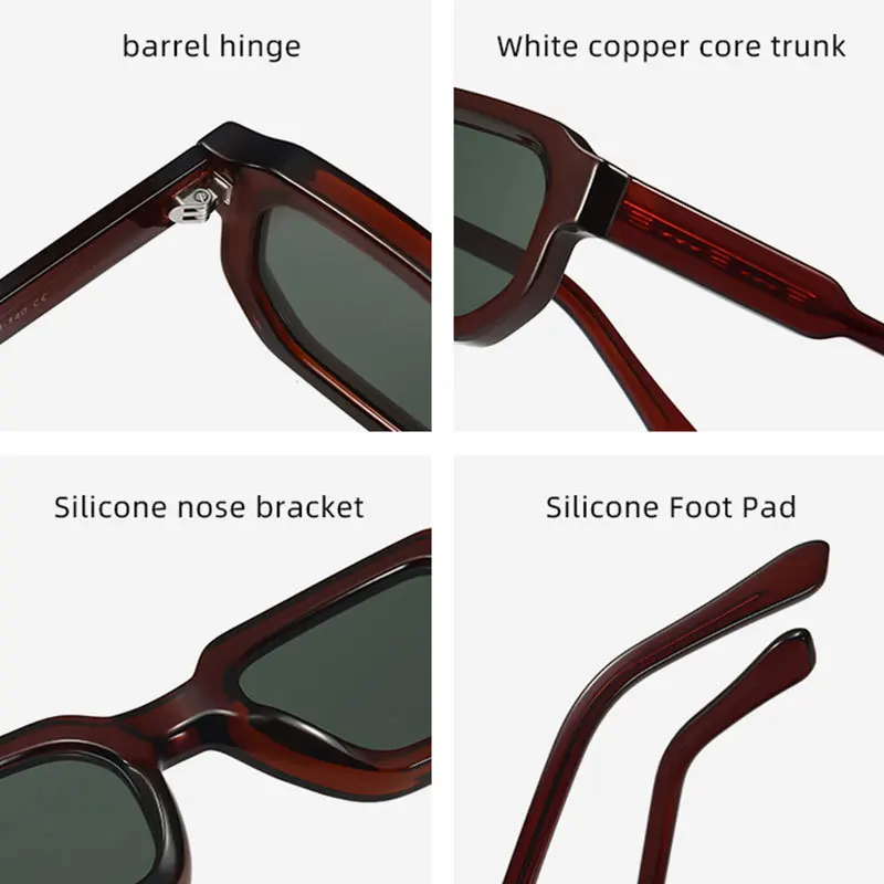 Hiking Camping Fashion Square Frame PC Sunglasses Men Women Luxury Brand Rectangle Sun Glasses Male Cycling Eyewear UV400