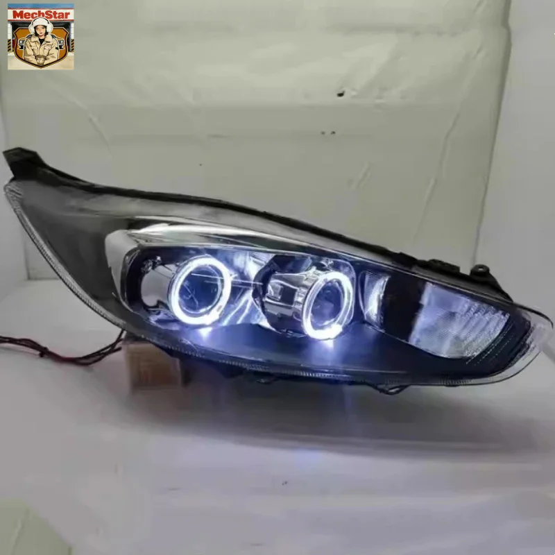 

Светодиодная фара в сборе с двойной линзой для Ford Fiesta 13-15, модифицированная, с дневными ходовыми огнями и поворотниками «Ангельские глазки»