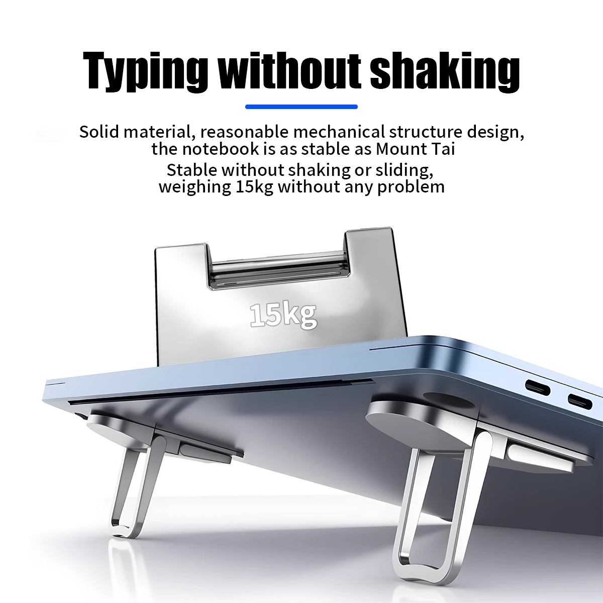 2X Mini Foldable Laptop Stand with 1/2 Adjustable Angles Portable Computer Keyboard Riser Self-Adhesive Invisible Notebook Stand